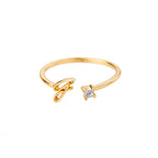 Thin personalized women's ring with initial g