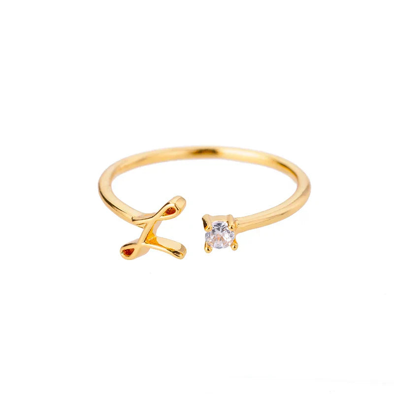 Thin personalized women's ring with initial l