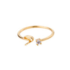 Thin personalized women's ring with initial s