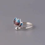 Silver Lotus Flower Ring