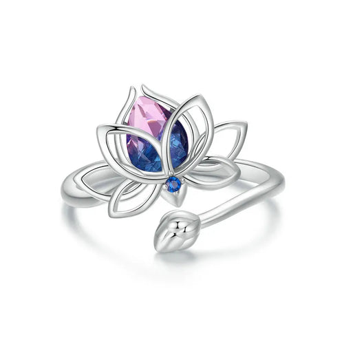 Lotus Flower Crystal Ring
