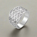 Life Flower Ring Women's Silver 