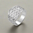 Life Flower Ring Women's Silver 