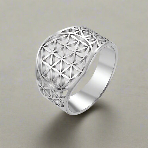 Life Flower Ring Women's Silver 