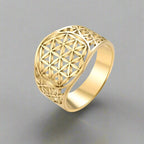 Life Flower Ring Women's Gold