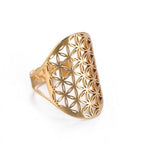 Dawapara Mandala Flower of Life Ring in gold