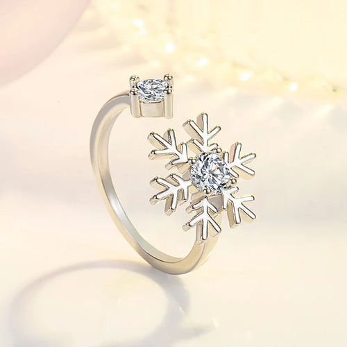 Women's Silver Snowflake Ring