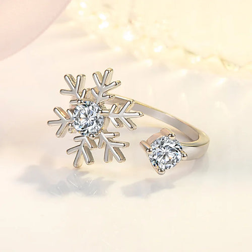 Women's Silver Snowflake Ring