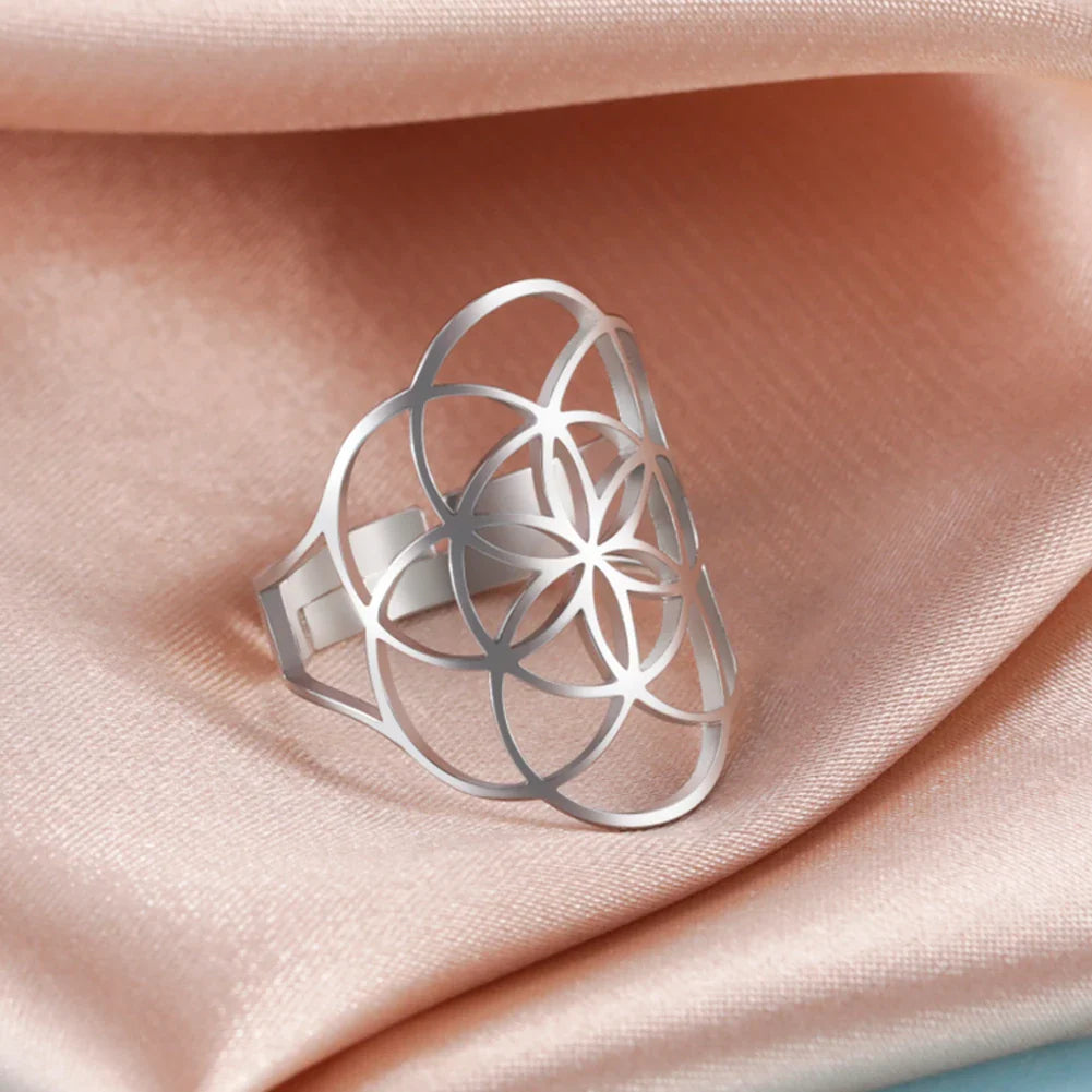 Women’s Seed of Life Ring Silver Band