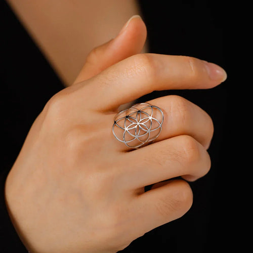 Women’s Seed of Life Ring Silver Band