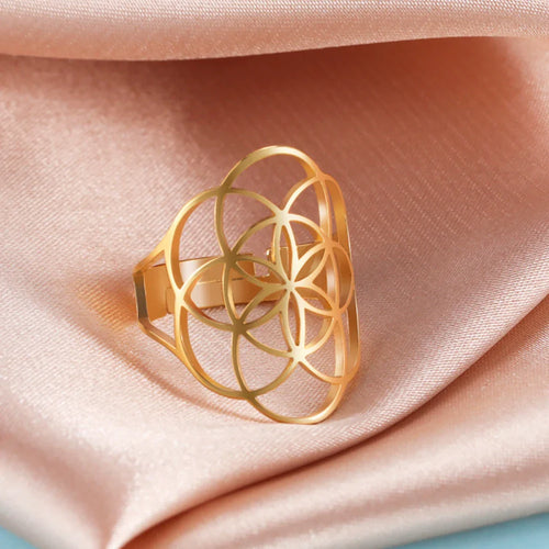Women’s Seed of Life Ring Gold Band