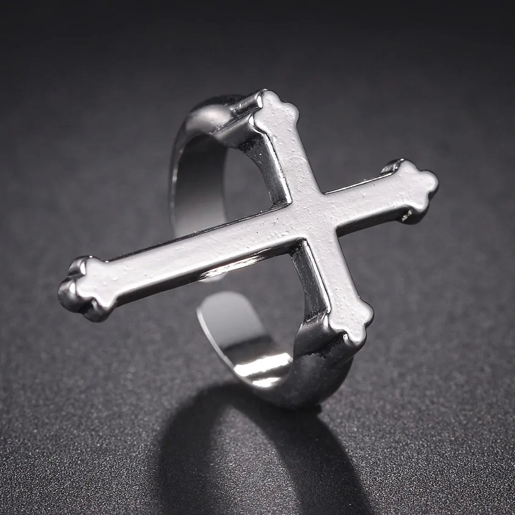 Men's Ring Christian Cross Signet Silver