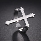 Men's Ring Christian Cross Signet Silver