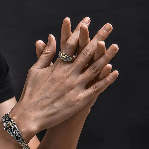 Men's Cross Ring Christian Band