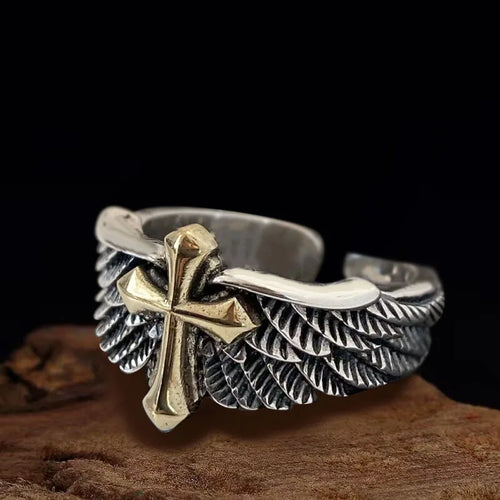 Men's Cross Ring Christian Band