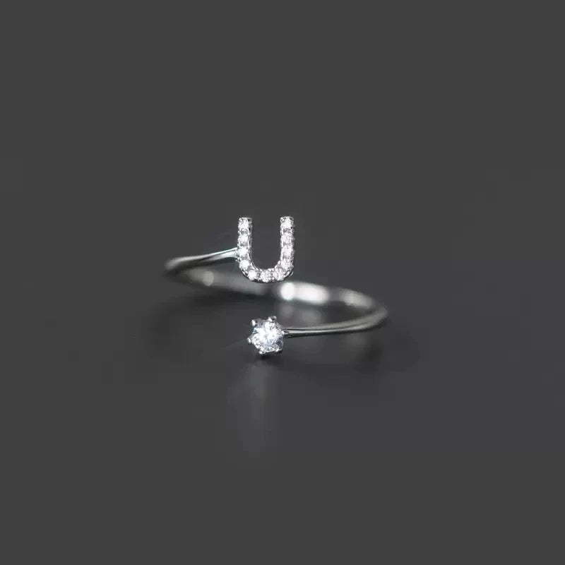 Women's initial ring u