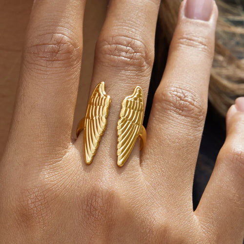 Wide angel wing ring