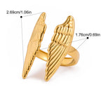 Wide angel wing ring