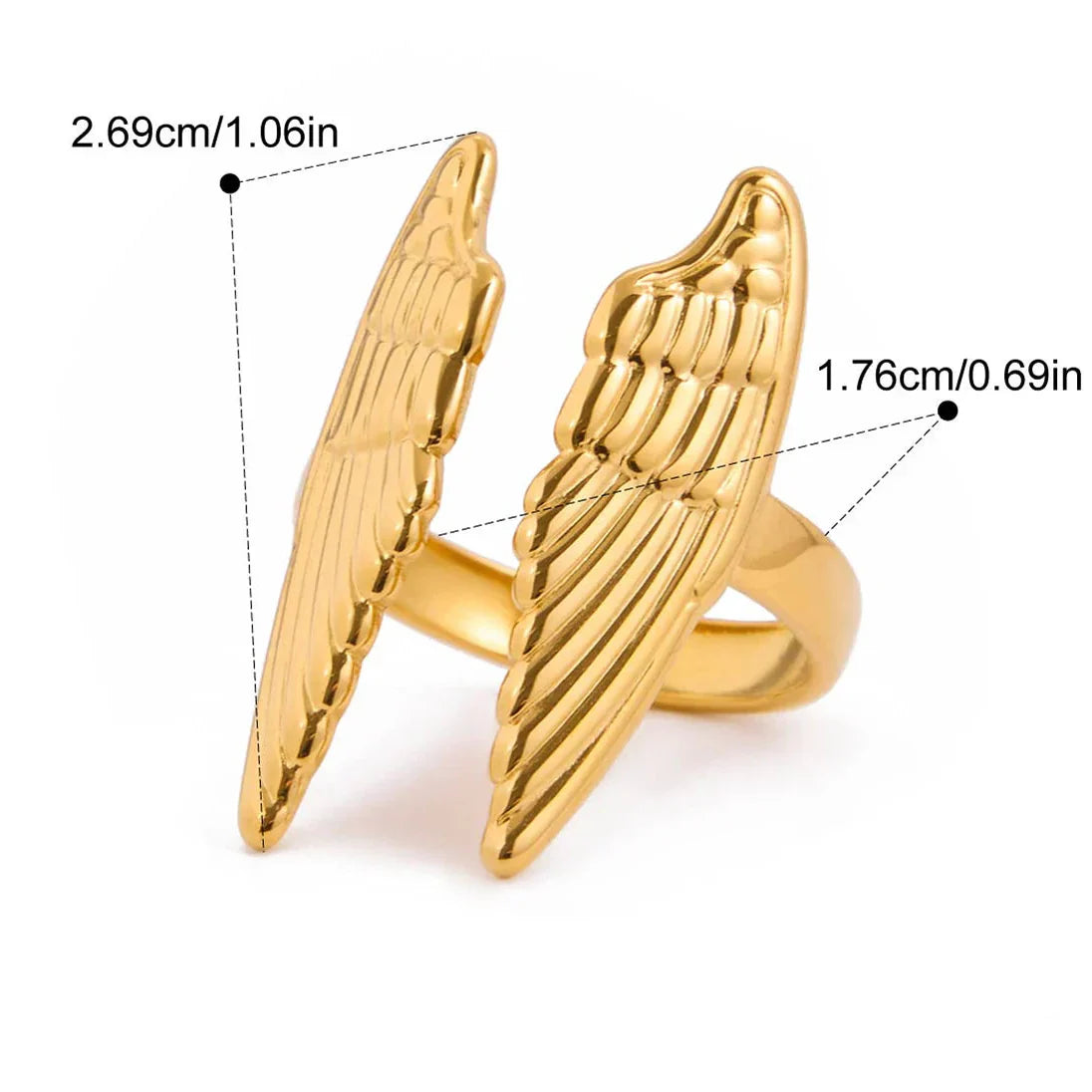 Wide angel wing ring