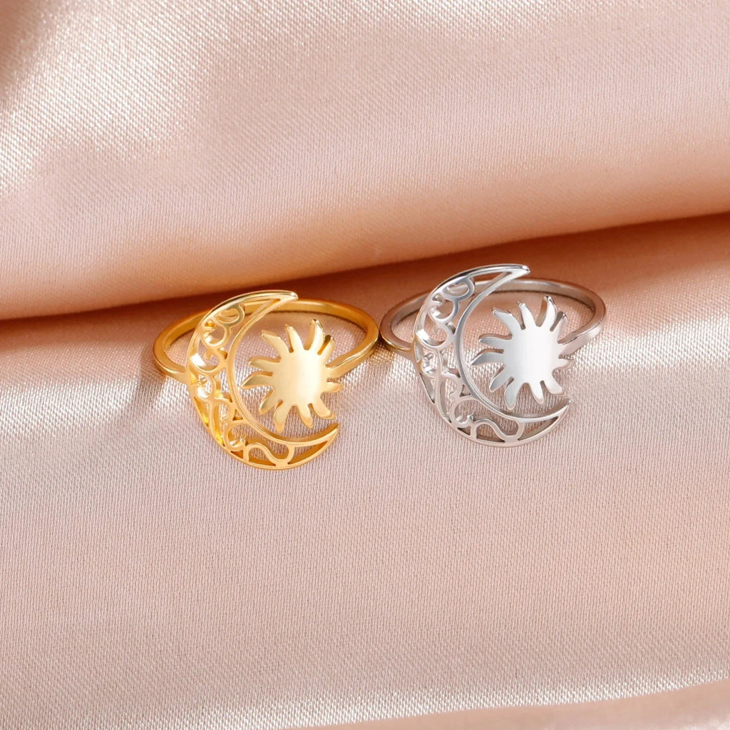 Moon and Sun Gold Ring