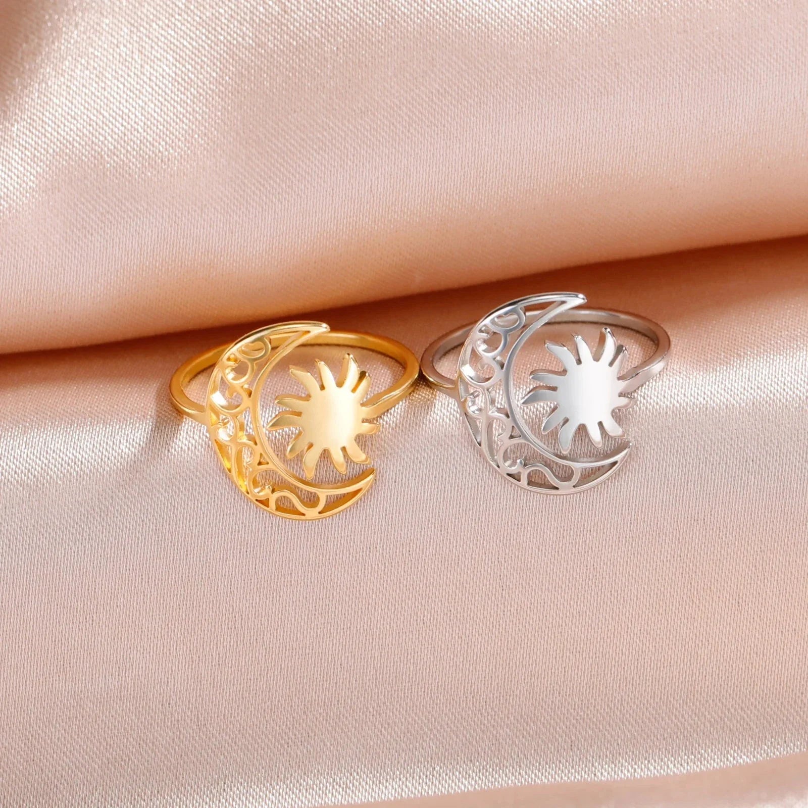 Moon and Sun Gold Ring