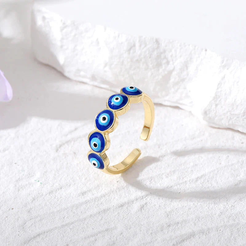 Blue Turkish Blue Evil Eye Ring 