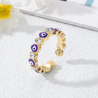 Bohemian Style Turkish Blue Evil Eye Ring purple