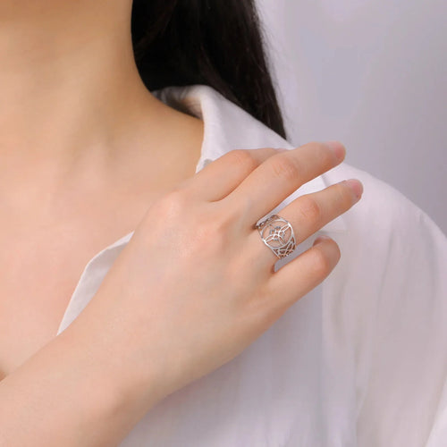 Witch's Knot Ring Women's Protection Wiccan Ring Silver