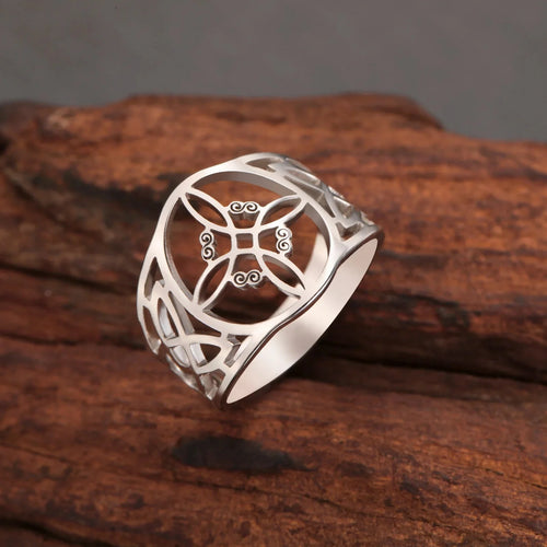 Witch's Knot Ring Women's Protection Wiccan Ring Silver