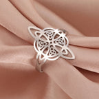 Witch Knot Protection Ring for Women Wiccan Silver