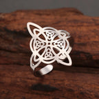 Witch Knot Protection Ring for Women Wiccan Silver