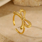 Women's gold bow ring