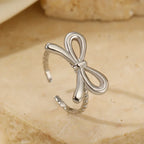 Women's silver bow ring
