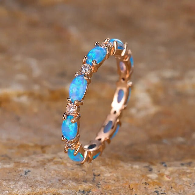 Opal Ring for Women Blue