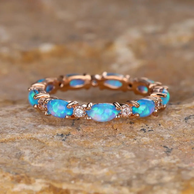 Opal Ring for Women Blue
