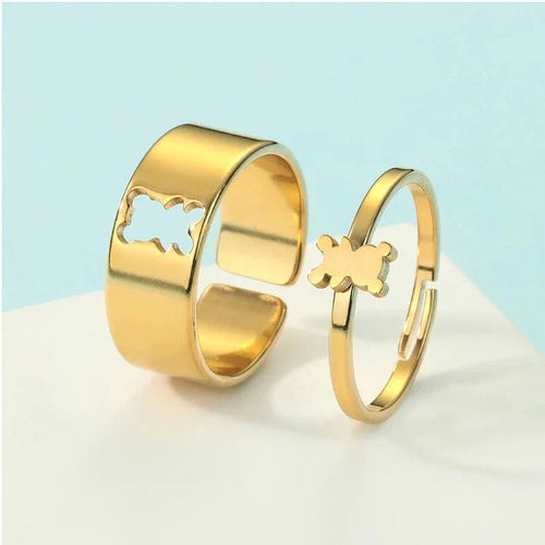 2-Piece Bear Ring Gold