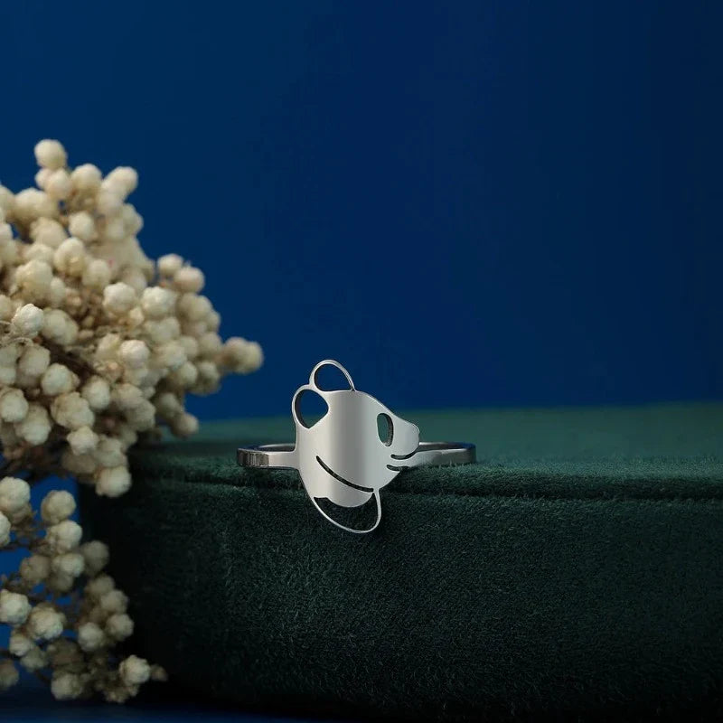 Panda Ring Fine Silver