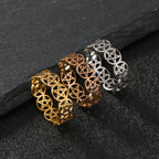 Wiccan Pentacle Witchcraft Ring for Women, Gold