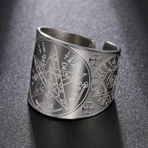 Pentagram Tetragram Ring Witchcraft Sorcery