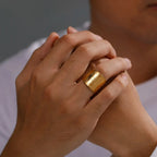 Pentagram Tetragram Ring Witchcraft Sorcery gold