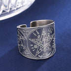 Pentagram Tetragram Ring Witchcraft Sorcery silvr