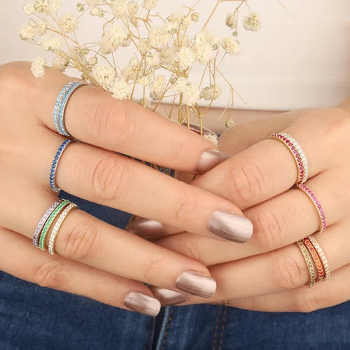 Gold & Silver Birthstone Ring for Women