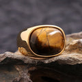 Tiger Eye Stone Ring for Men and Women Gold