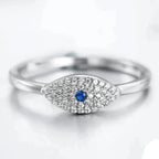 Blue Turkish Evil Eye Lucky Ring in Zircon