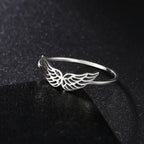 Women's angel wings silver ring