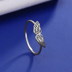 Women's angel wings silver ring