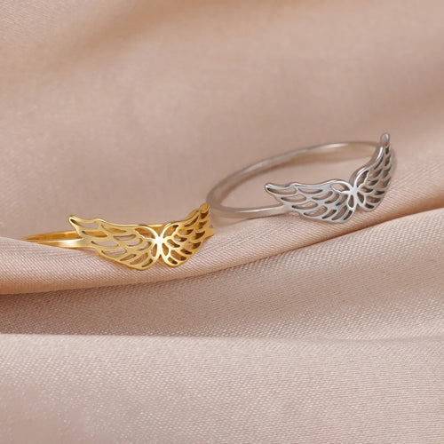 Women's angel wings gold ring