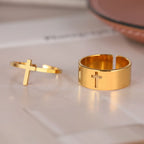 Women's Ring Christian Cross Gold