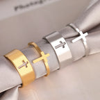 Women's Ring Christian Cross Silver