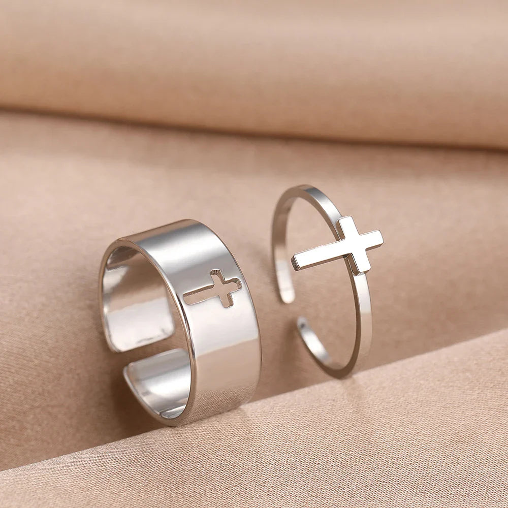 Women's Ring Christian Cross Silver